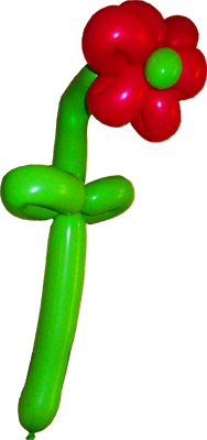 Luftballonblumen vom kinderzauberer aus  hamburg oder ballonschwert vom ballonmodellierer aus norddeutschland - er formt neben diesen figuren auch andere skulpturen auf der betriebsweihnachtsfeier oder verteilt luftballons als streuartikel in der strasse auf dem stadtfest.